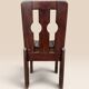 Set of five brutalist chairs in solid pine.
