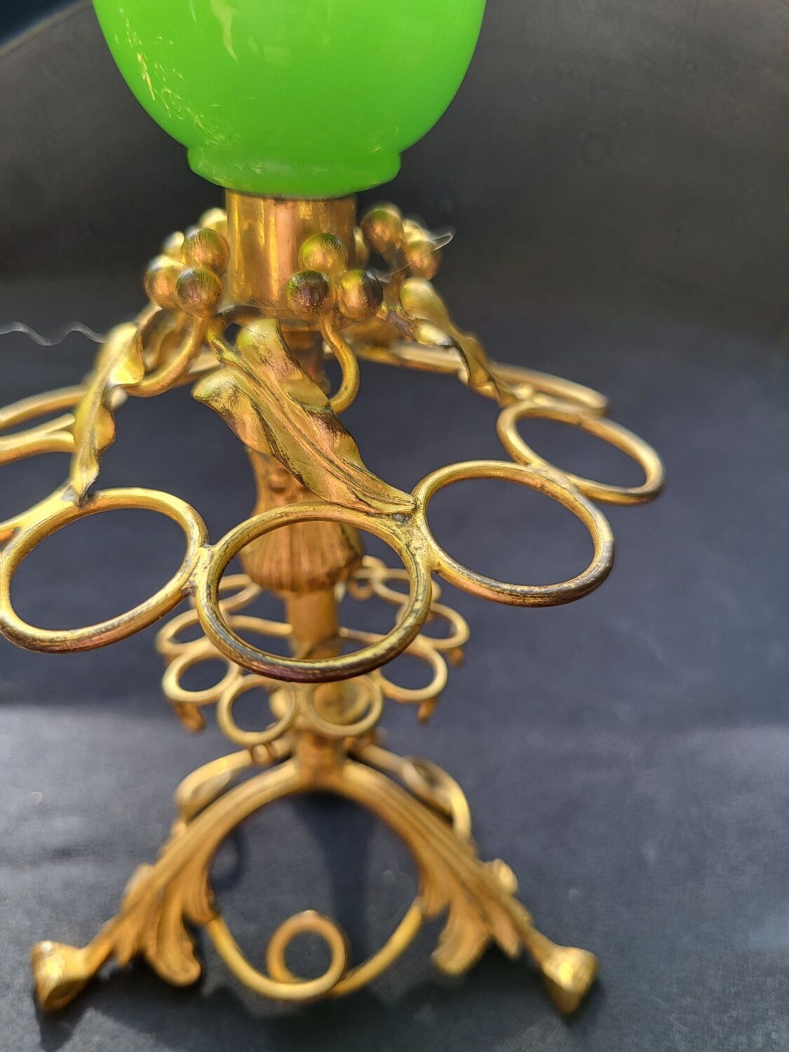 Paire de porte cigares en opaline verte (uranium/ouraline) Napoléon III