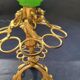 Paire de porte cigares en opaline verte (uranium/ouraline) Napoléon III