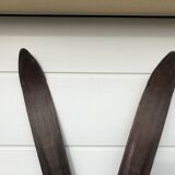 Former pair of Ramy wooden skis - vintage mountain chalet deco sticks