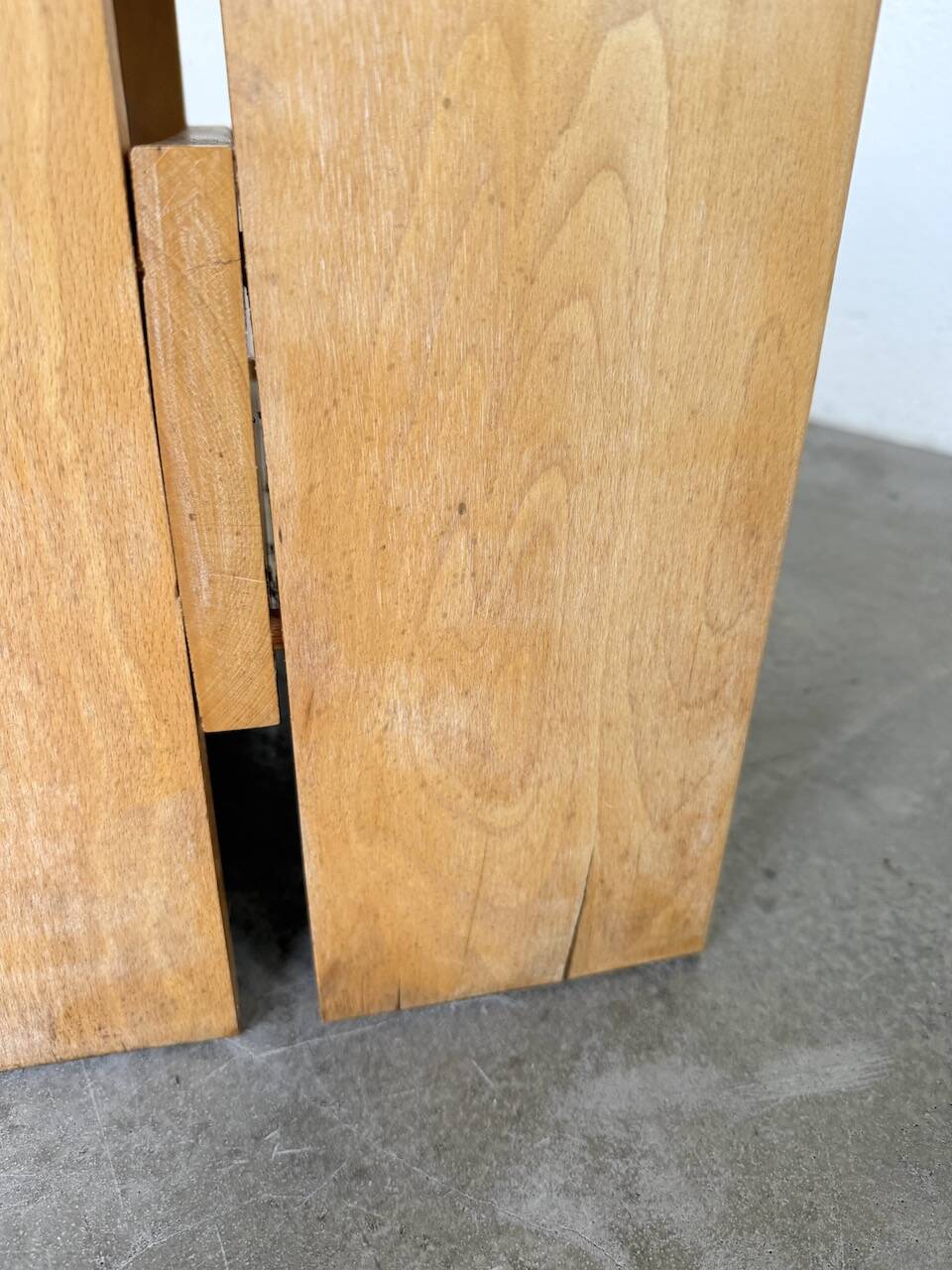 Pair of pine stools or bedside tables, mountain furniture, 1950s