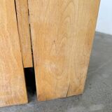 Pair of pine stools or bedside tables, mountain furniture, 1950s