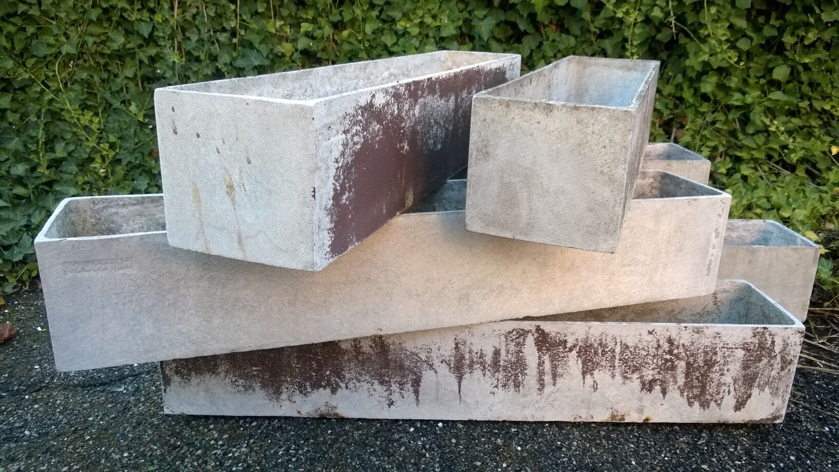 Lot de jardinières Eternit 1950