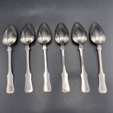 Series of 6 large solid silver spoons Hamburg Hess Germany dated 1869