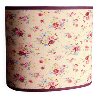 Oval lampshade in linen floral fabric in liberty style