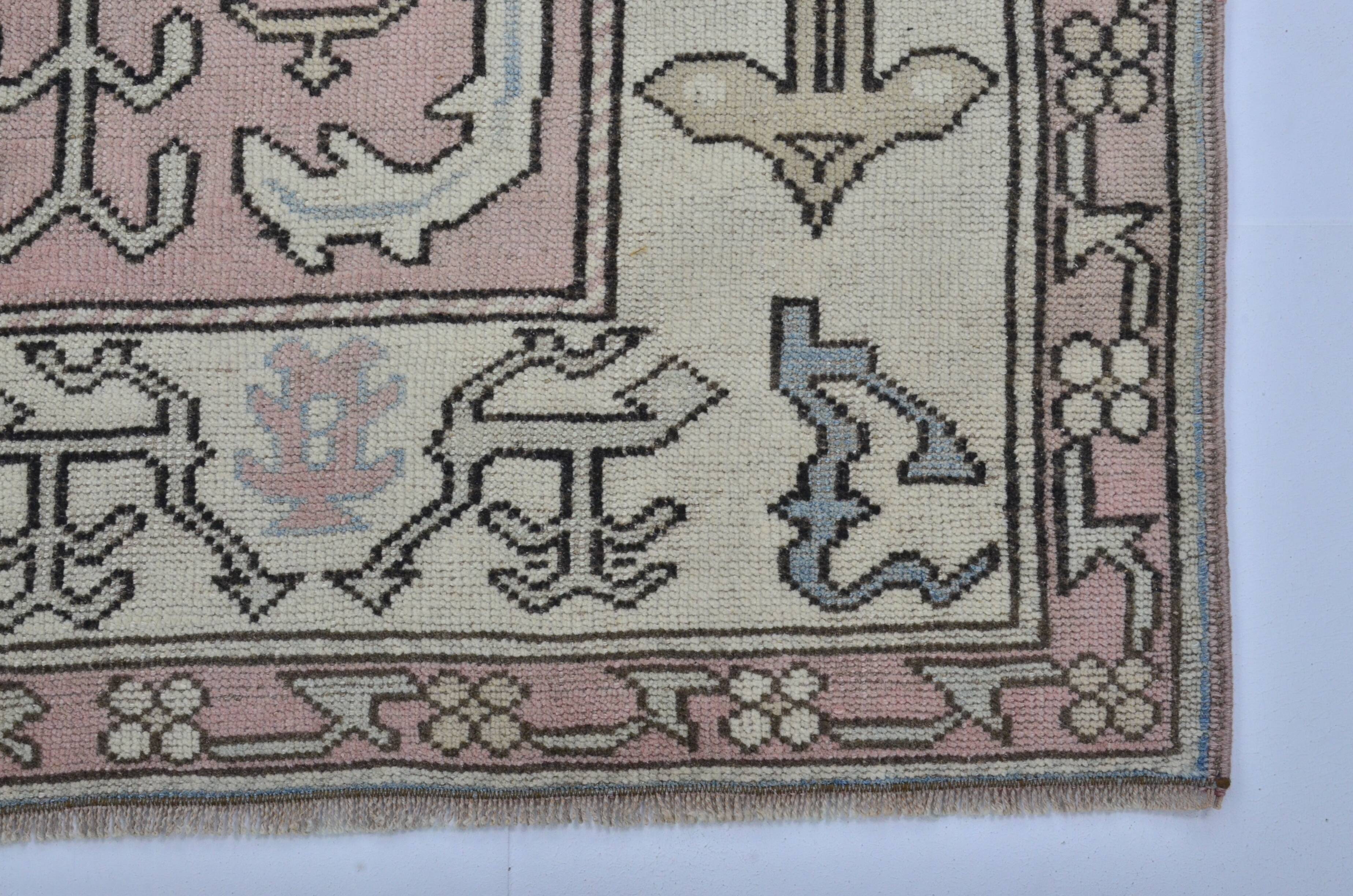 Handmade wool Oushak rug sku 3551