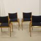Set of 4 Scandinavian design chairs curved wood from the 60s. Ref JADOU