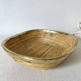 Rattan and brass basket 1960
