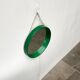 Round green mirror in space age style mid-century by C.L. Augustson, Norway, 1960s.