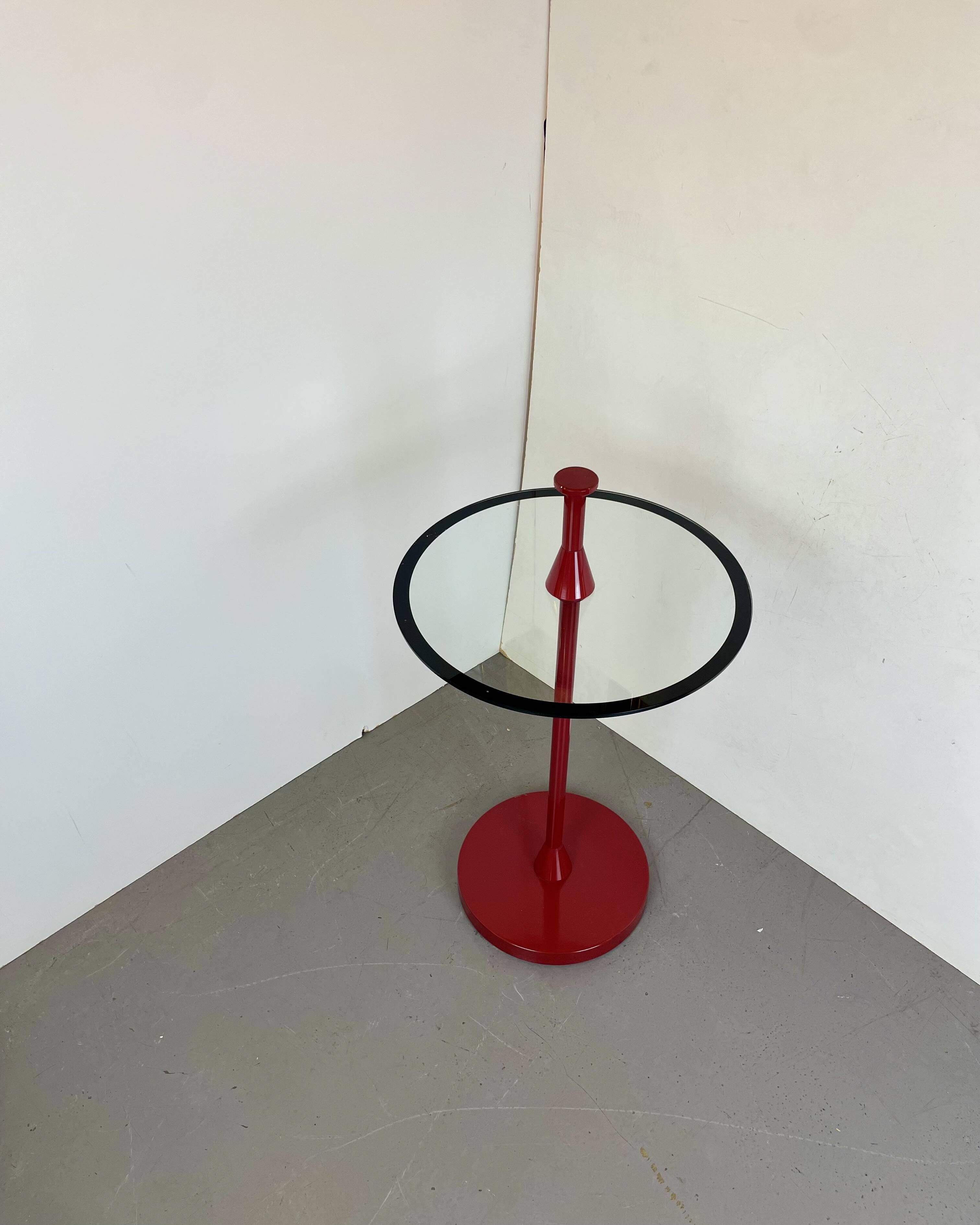 Postmodern Red Side Table, 1980s