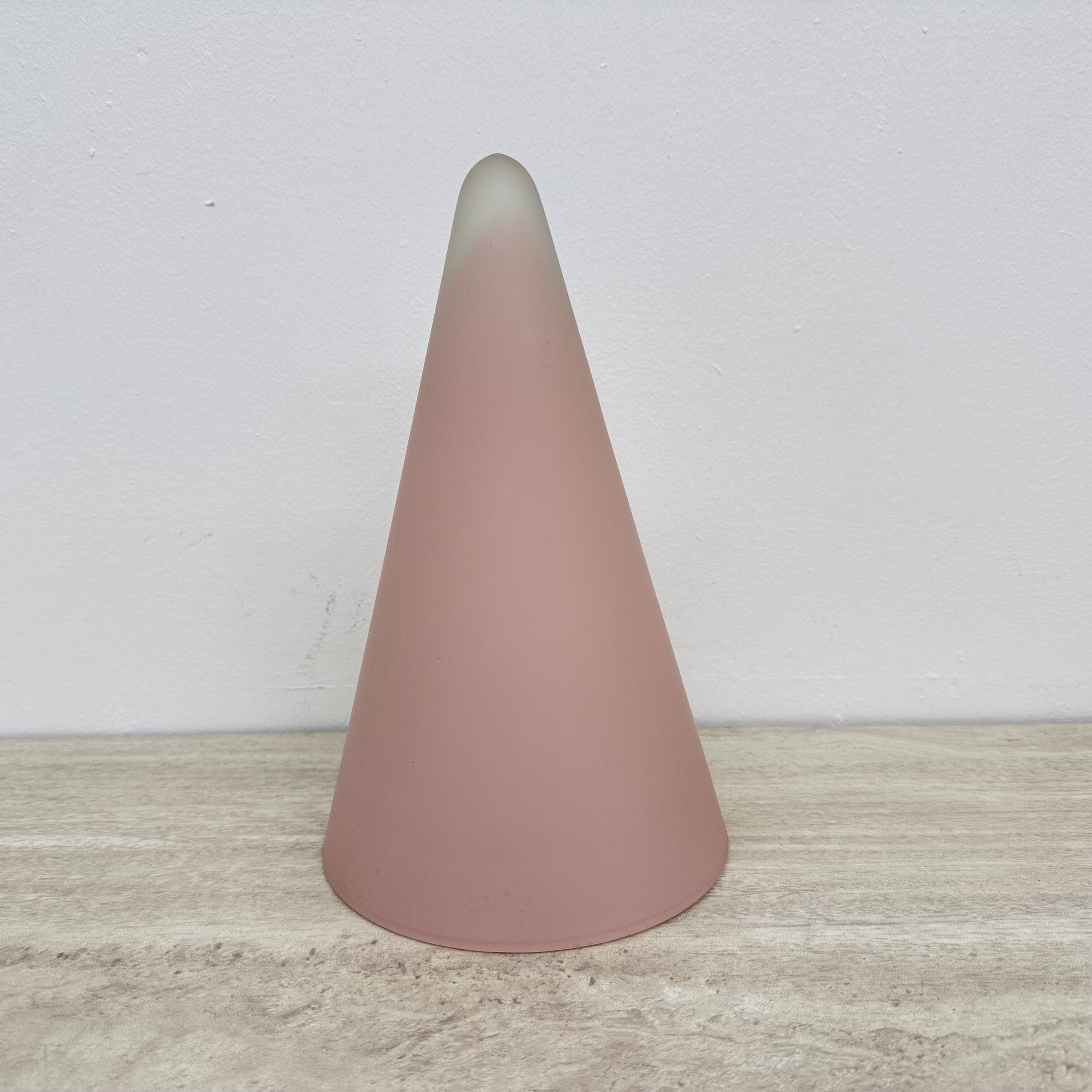 Matte Pink glass SCE Teepee table lamp , 1970’s , France