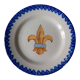 18th century earthenware decorative plate signed Saint Clement with royal coat of arms decoration