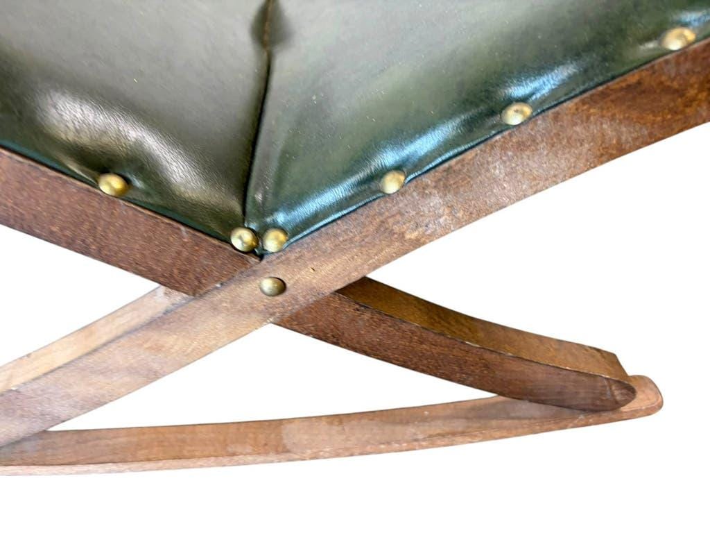 Vintage green footstool pouf