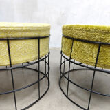 Tabourets et table basse vintage design danois en fil verner panton