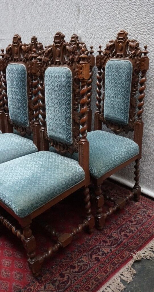 Set of 6 Louis XIII style chairs