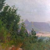 French vintage oil painting on board, signed A. Gillaz