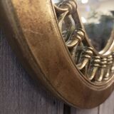Round golden mirror