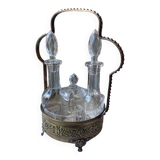 Vinaigriers ancien verre et métal ajouré