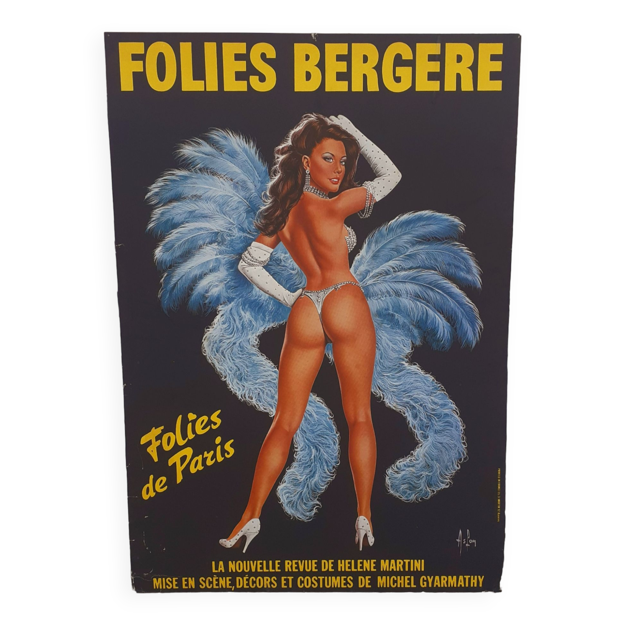 Poster for the Folies Bergère from 1974 illustrated by Aslan