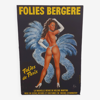 Affiche des Folies Bergère de 1974 illustrée par Aslan