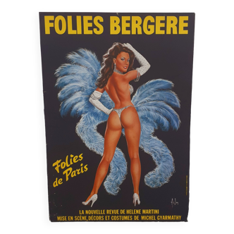 Affiche des Folies Bergère de 1974 illustrée par Aslan