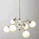 Mid-century Italian Brass and Opaline Chandelier, 50s