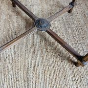 Louis XVI style round side table with fluted legs – 654011
