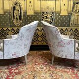 Pair of Napoleon III toad armchairs