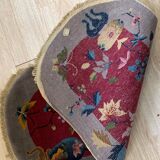 Antique Chinese carpet Art Deco handmade 64cm x 120cm 1920s, 1B876
