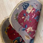 Antique Chinese carpet Art Deco handmade 64cm x 120cm 1920s, 1B876