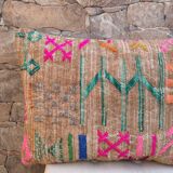 Handmade cushion cover in Berber wool: Moroccan Kilim cushion