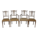 English Sheraton Style Armchairs and Chairs, Late 19th Century, Set of 4