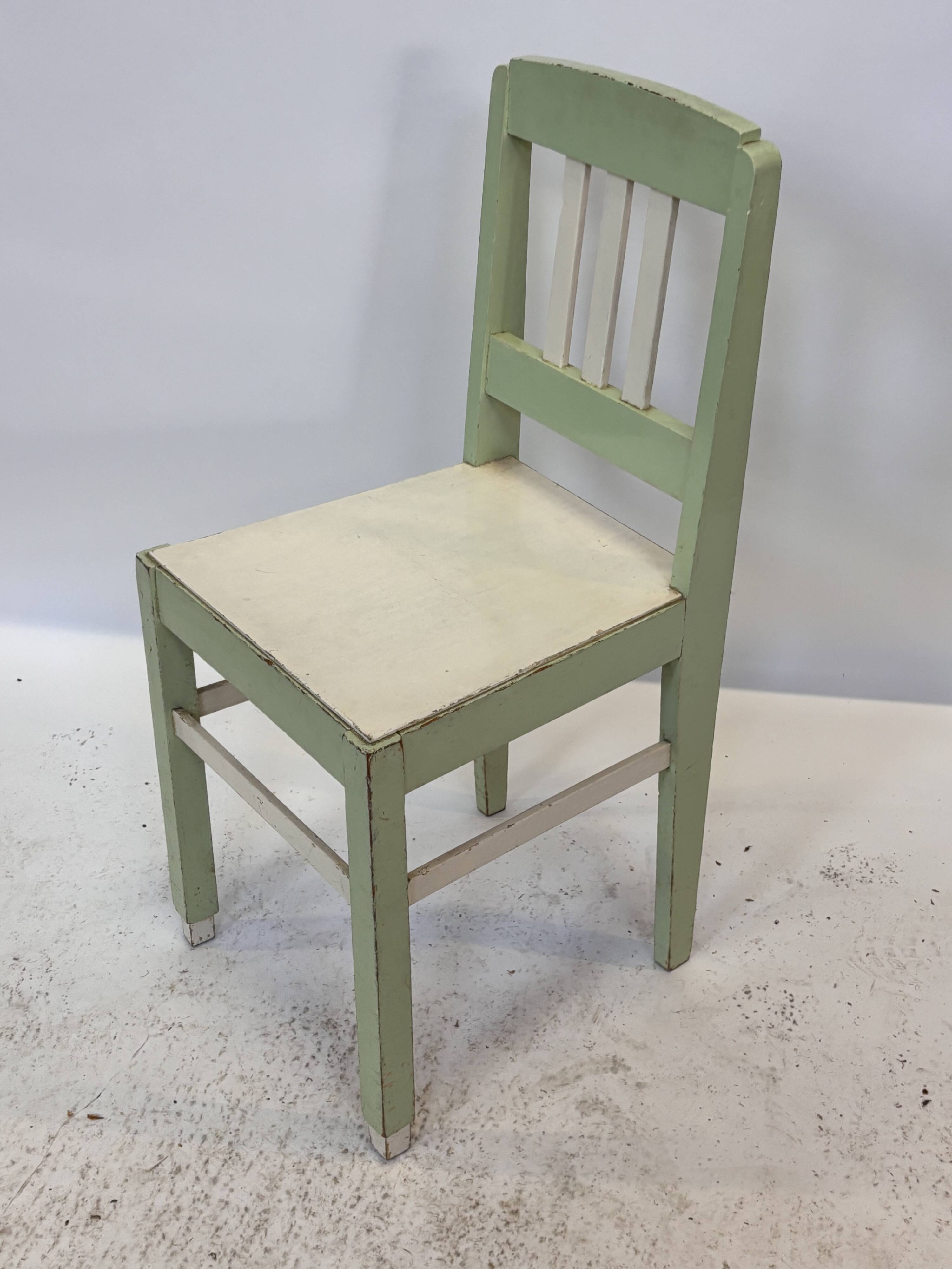 Chaise Art Déco vintage, style de design minimaliste, bois "de stijl"