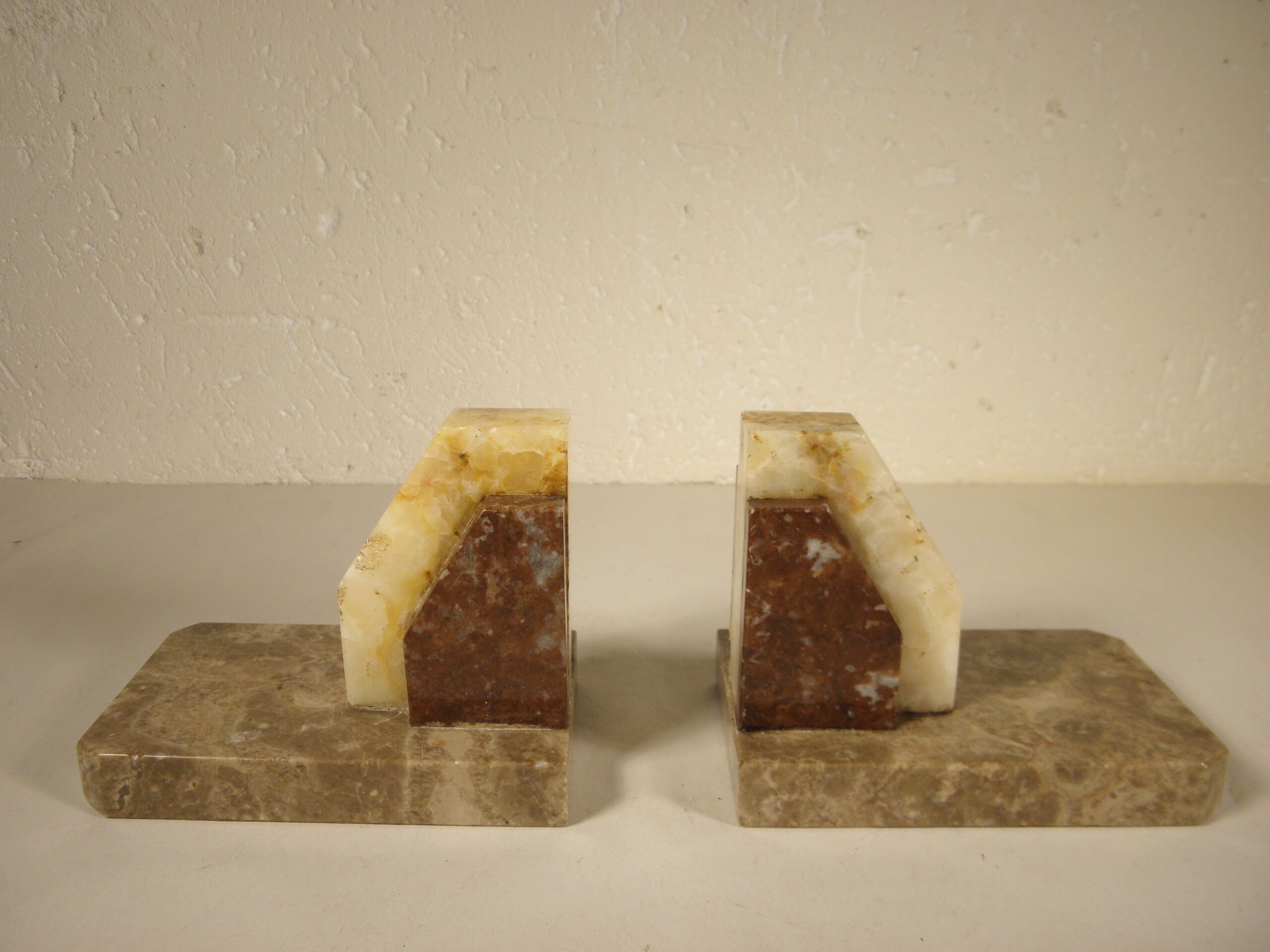 Art deco marble bookends