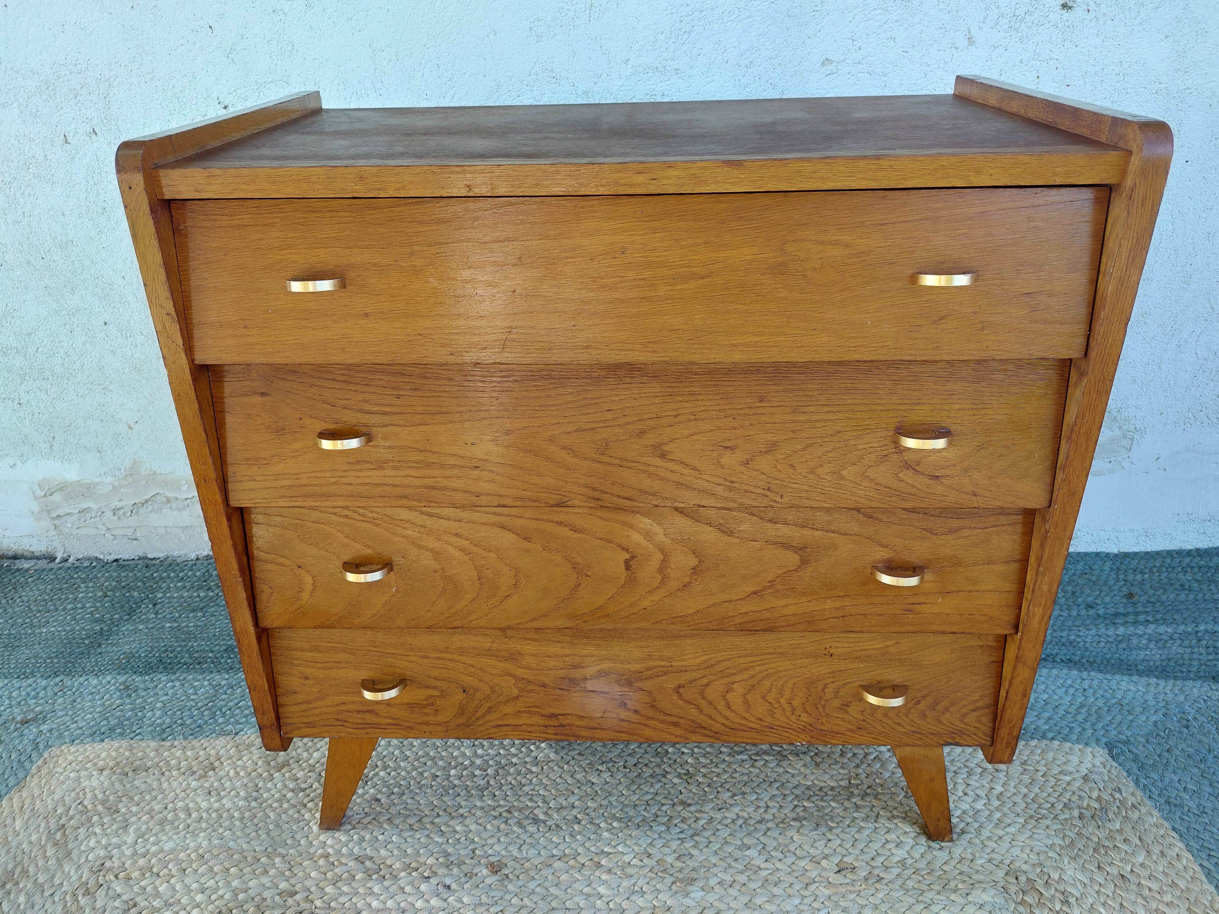 chest of drawers with compass feet, 1960s-1970s