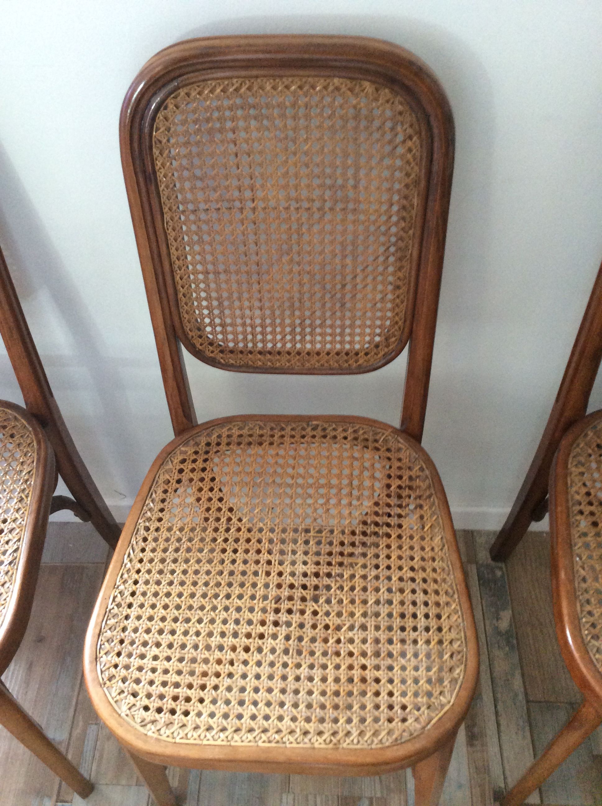 Series of 6 bistro chairs from the 50s patented SGDG