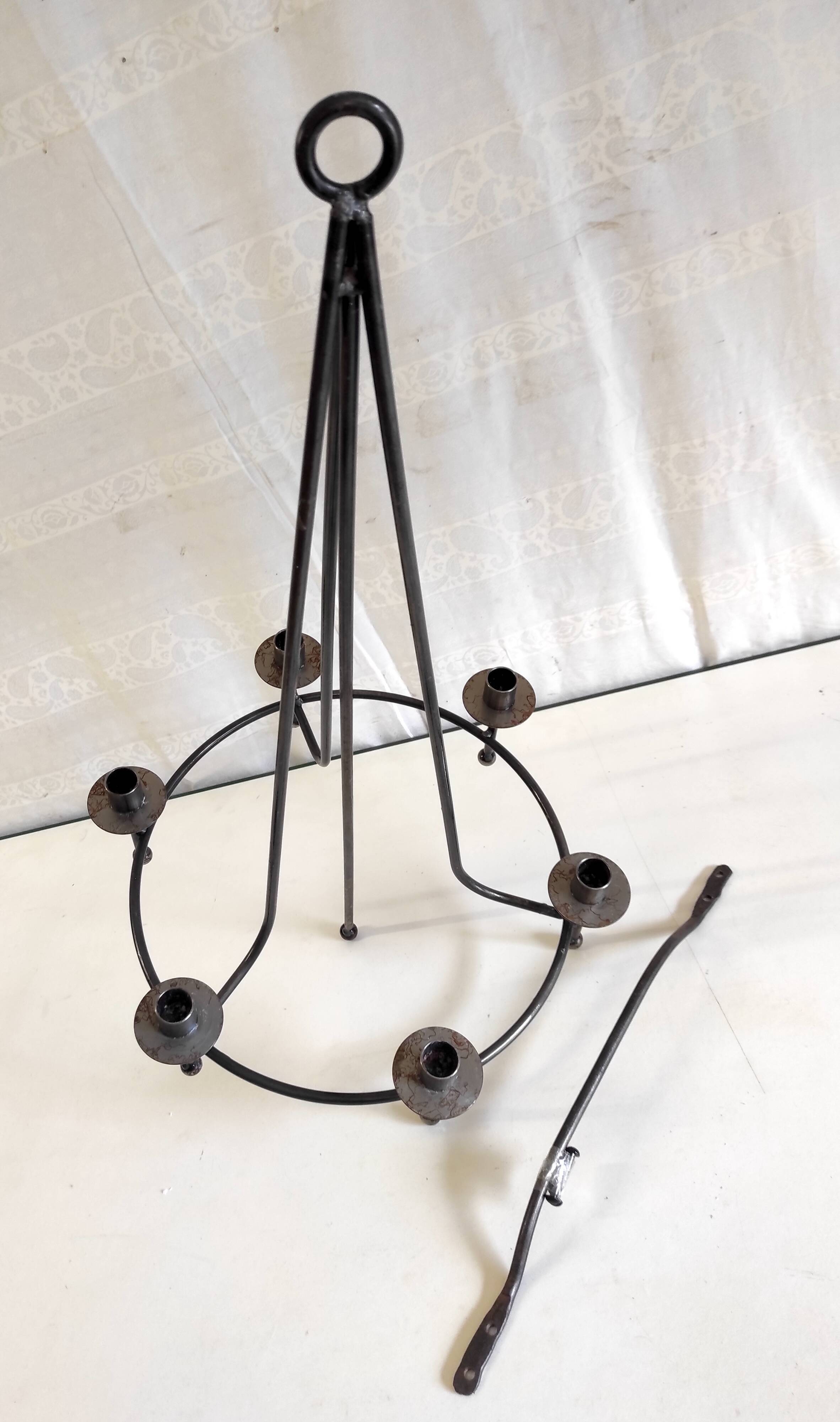 Candlestick hanging lamp 6 metal lights