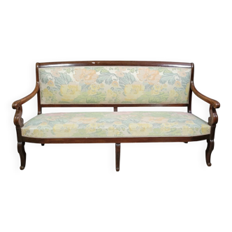 Restoration period bench in mahogany from the 19th century