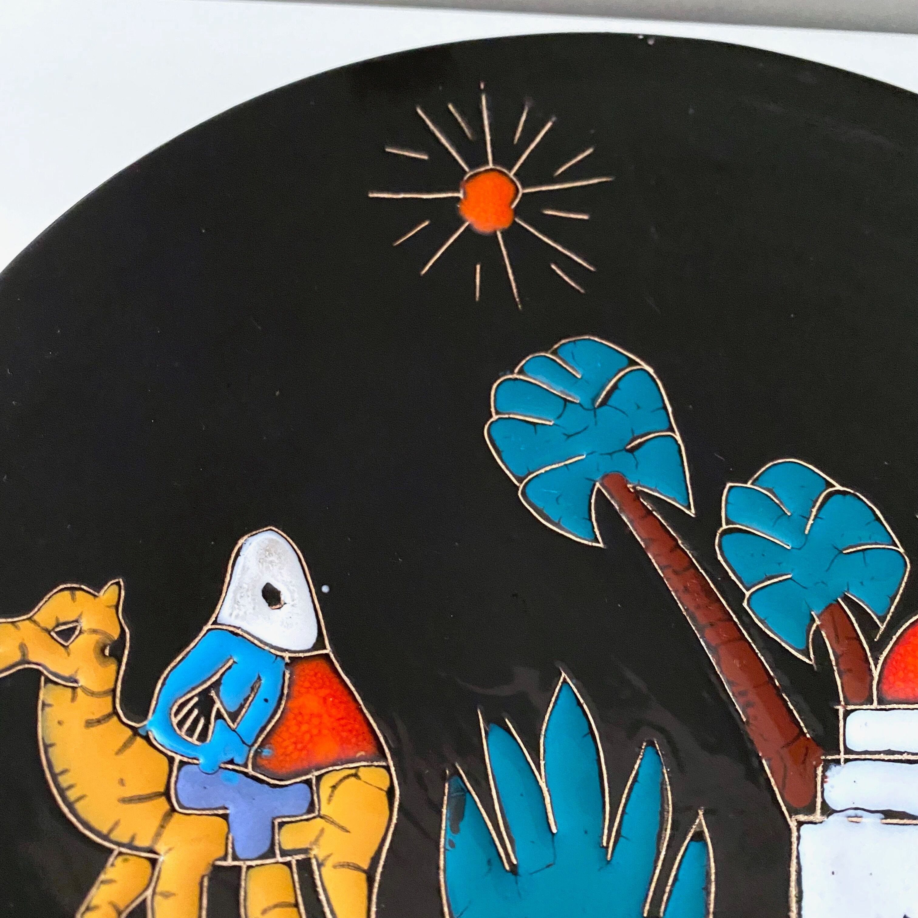 Collection of 3 wall plates 50's, ceramic plates, westgerman pottery