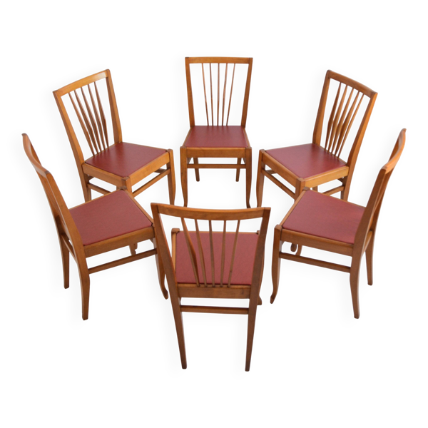 Suite de 6 chaises 1960 vintage