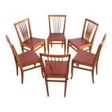 Set of 6 vintage chairs from the 1960s.