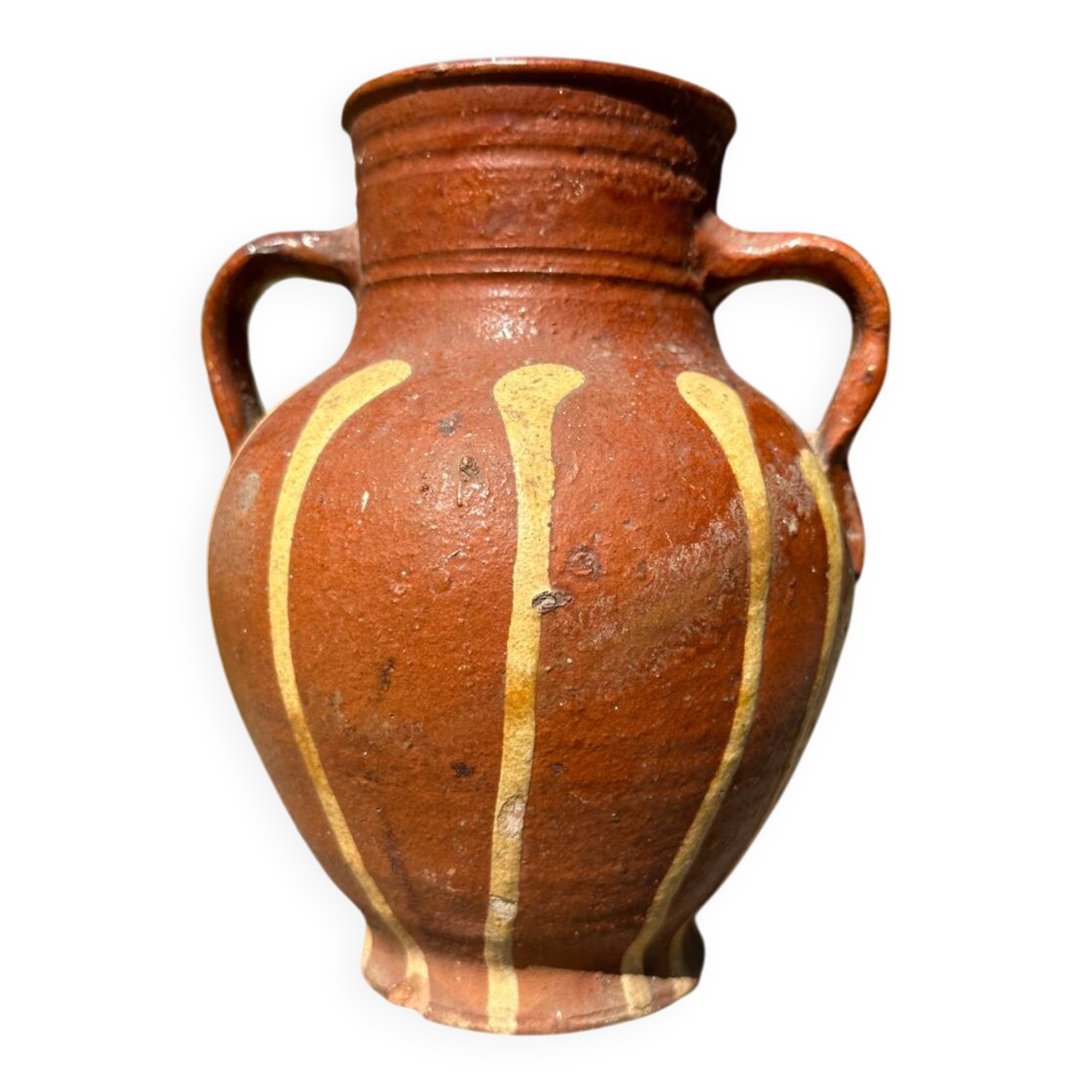 Ancient terracotta pottery jar