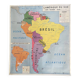 Old educational poster, school map, front and back