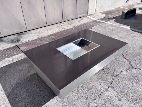 Table basse dans le goût de Willy Rizzo Design Italien 1970