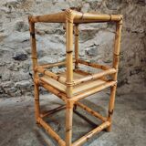 Vintage bamboo and rattan side tables – France, 1970s