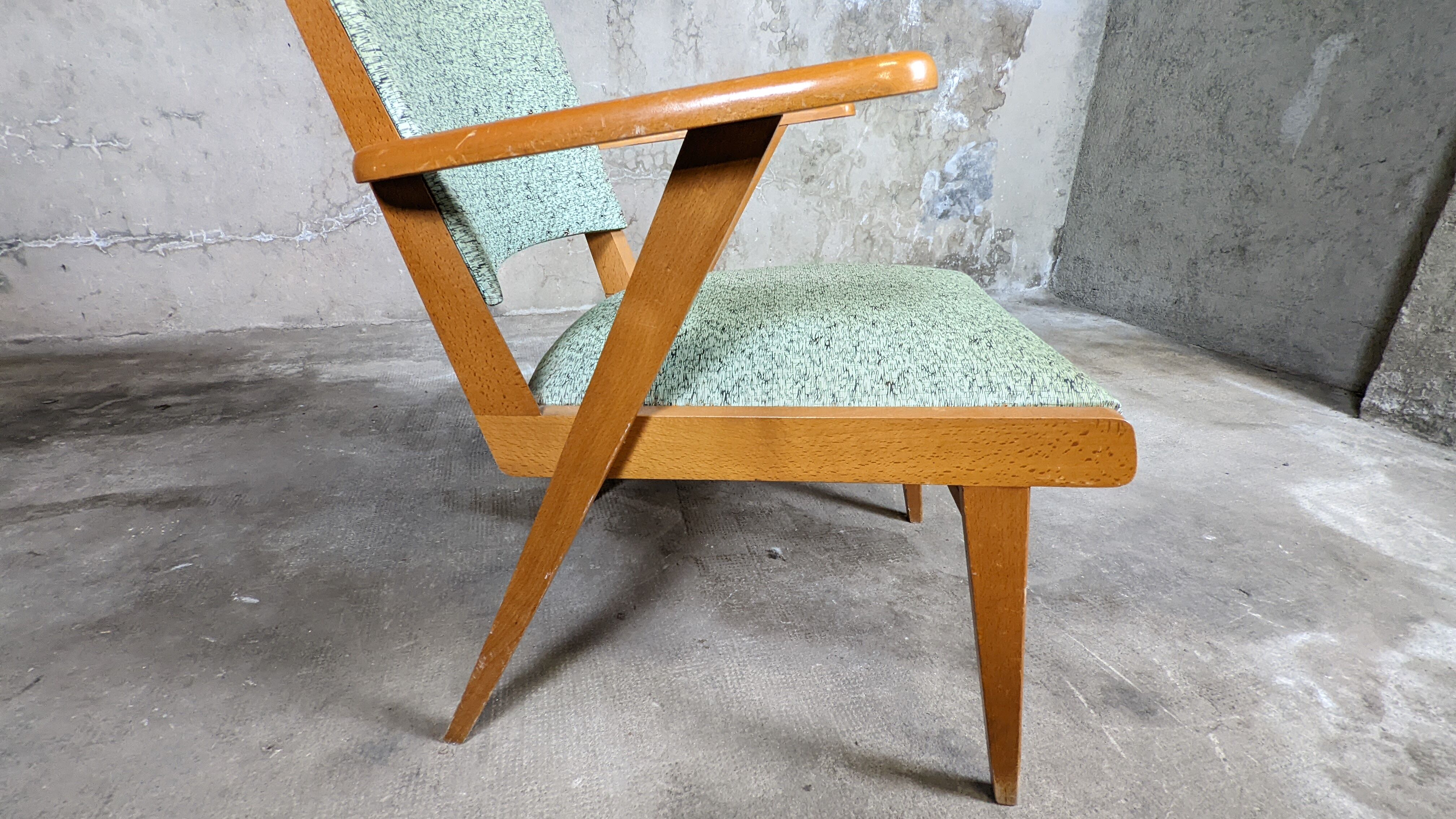 Scandinavian compass foot armchair