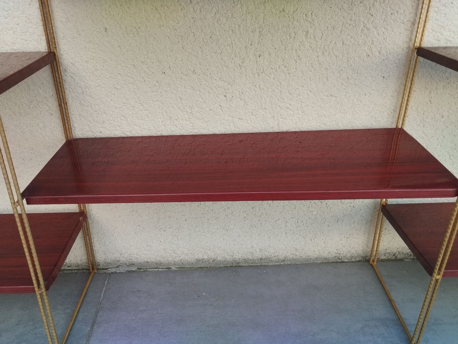 Vintage metal string shelves