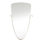 Elegant wall mirror from the 1950s with brass frame