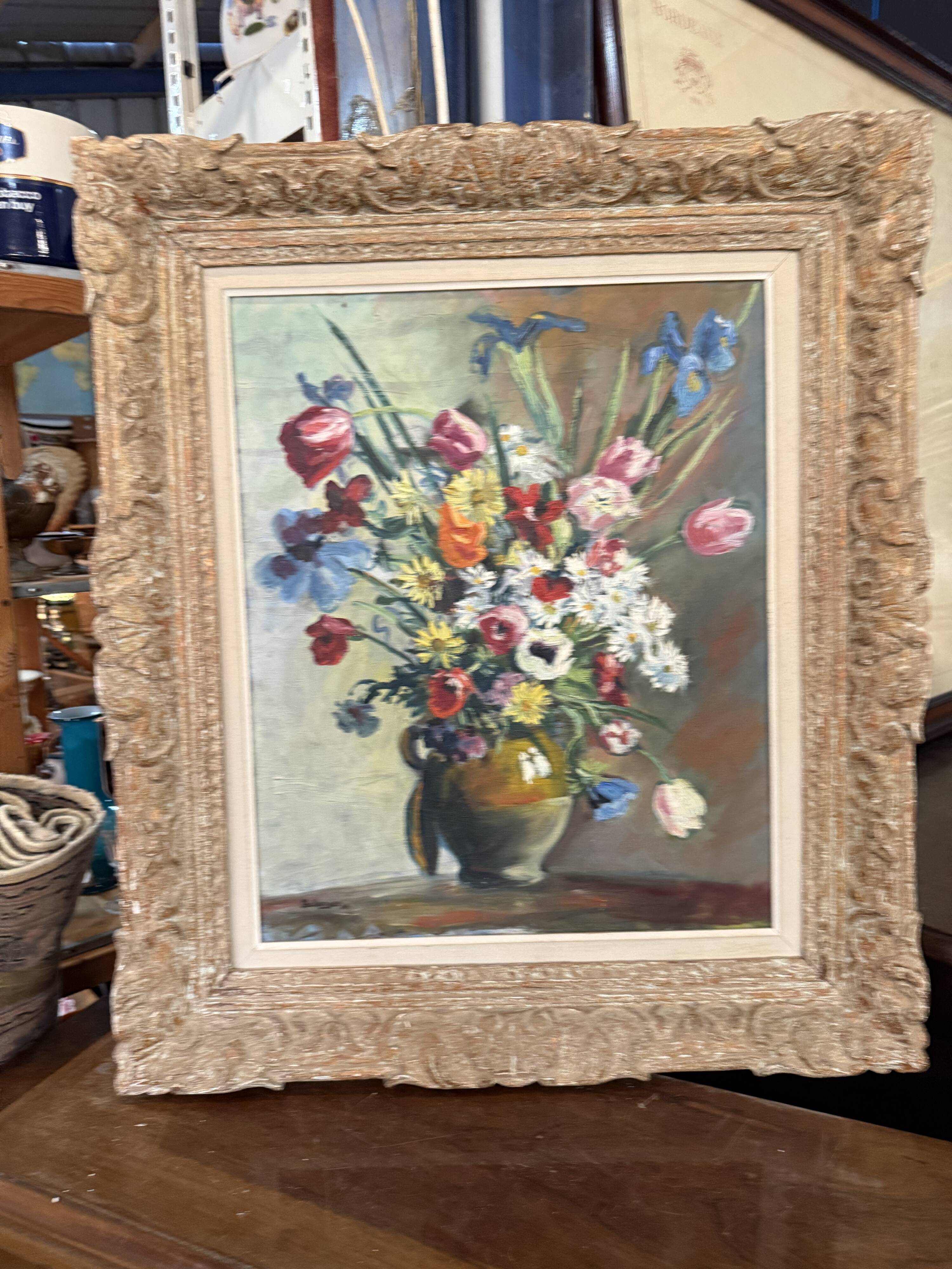Oil on canvas still life signed Bellenger.
