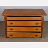 Commode en orme massif éditée par Maison Regain, 1970